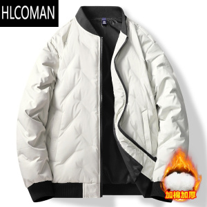 HLCOMAN短款羽绒棉衣服男士2023冬季新款棉袄轻薄款棉服爸爸p暖夹克外套