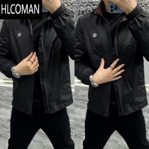 HLCOMAN冬季商务立领夹克男士高级感潮牌修身棉服欧洲站气质百搭休闲外套
