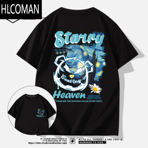 HLCOMAN港风潮牌夏季短袖t恤男2025新款情侣装半袖男生宽松夏装衣服