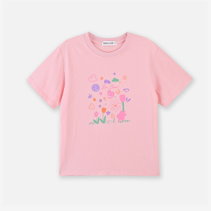 [1件5折:49.5元]铅笔俱乐部童装2024夏装新款女童T恤儿童印花上衣中大童短袖衫