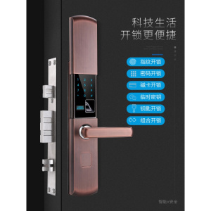 全自动滑盖智能密码锁闪电客防盗电子锁家用锁型指纹锁