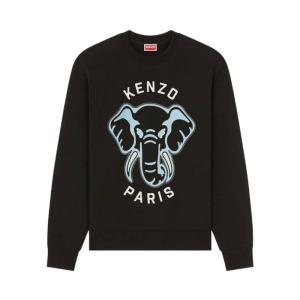 高田贤三 KENZO 黑色KENZO 大象刺绣长袖卫衣 2024新款上衣服饰 FE55SW1884MF.-99J