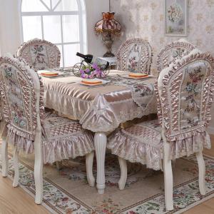 家柏饰(CORATED)欧式桌布椅子套罩餐桌布椅套椅垫套装布艺通用家用台布长方形