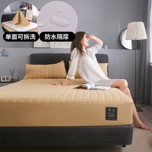 美帮汇防水床笠单件床罩套全包加厚夹棉防滑固定床垫保护套防尘罩