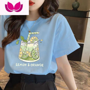 七斓韩系夏天绿色短袖t恤女ins潮2022年新款百搭上衣服设计感小众bm风