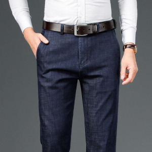 金盾(KIN DON)牛仔裤男士冬季厚款直筒宽松冬天休闲天丝免烫不沾灰长裤子