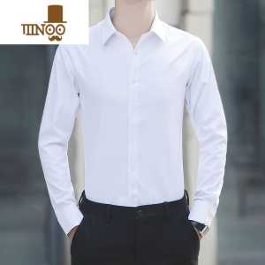 YANXU衬衫男长袖韩版修身免烫商务职业西装衬衣男士青年秋季正装上衣潮