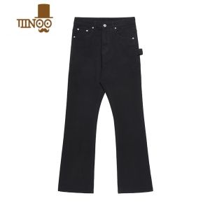 YANXU美式浅蓝色牛仔裤男直筒微喇叭裤cleanfit裤子设计感