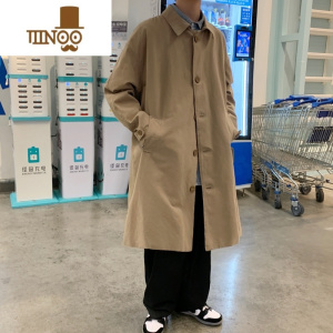 YANXU风衣男士款复古韩系外套中长款秋季谢尔比英伦学院风日式大衣
