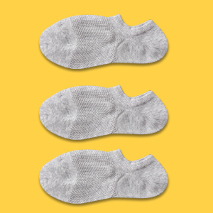 SHANCHAO男女超薄袜子夏季网孔镂空网眼袜夏天透气棉袜纯白色运动短袜