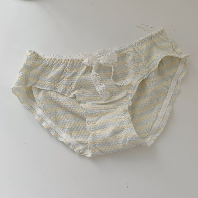 SHANCHAO5件88折日系内裤女可爱少女生舒适中低腰甜美条纹三角裤