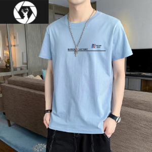 HongZun2023夏季新款体恤圆领宽松时尚休闲青年短袖T恤男