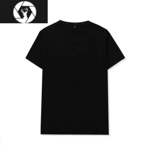 HongZun韩版高级感黑色短袖t恤男士夏季装潮流设计感宽松圆领上衣体T恤男