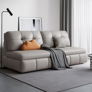 欧梵森现代简约多功能猫抓皮沙发床可折叠伸缩两用单双人客厅家用小户型沙发