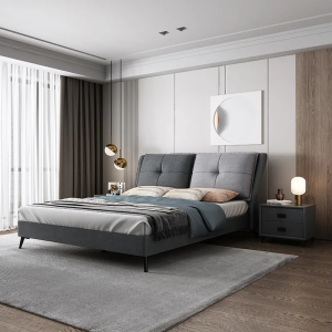 兰秀家居 北欧极简科技布床主卧1.8米现代简约1.5米双人床储物婚床