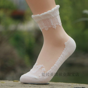 盛世尼曼夏季女士丝袜超薄浅口隐形袜冰丝短款水晶透明丝袜棉底玻璃丝袜子