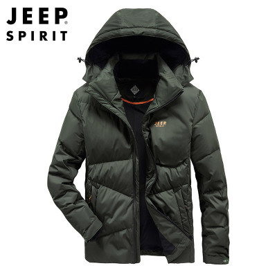 JEEPSPIRIT吉普正品羽绒服男秋冬加厚防风防寒白鸭绒保暖外套