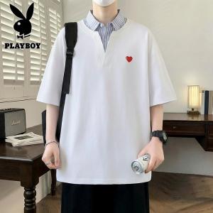 花花公子新款夏季新款男士休闲POLO衫时尚潮流T恤