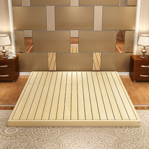 艺可恩实木硬板床垫双人床架子1.5米护腰床板1.8米硬榻榻米地台床