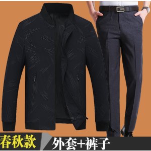 SUNTEK爸爸春装外套装中年男40岁50老爸60春秋中老年人爷爷老人70上衣服夹克