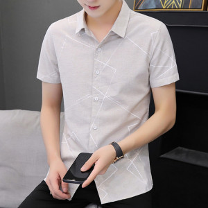 SUNTEK短袖衬衫男士夏季修身帅气青年商务休闲短衫薄款夏装韩版潮流衣服衬衫