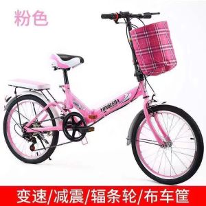 厂家直供20寸折叠自行车变速折叠车折叠车6速带减震折叠单车