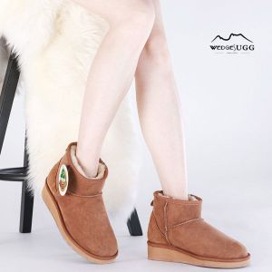 WedgesUGG雪地靴经典款短靴短筒羊毛皮一体防水防滑保暖女[秋冬必需]