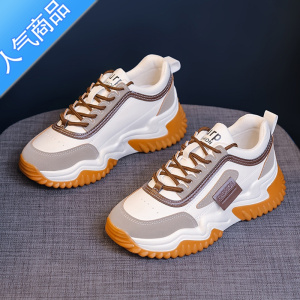 SUNTEK网红厚底老爹鞋女2022年新款秋冬显脚小休闲运动鞋ins潮加绒棉鞋
