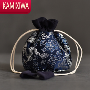 KAMIXIWA定制 宫廷风锦缎茶杯袋茶壶袋手工加厚布袋包便携旅行首饰袋