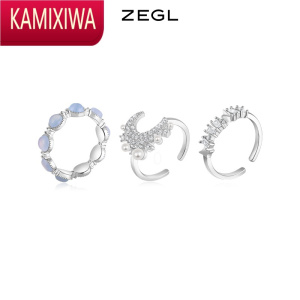KAMIXIWA设计师月光倾城月亮戒指女设计小众高级感开口食指戒套装
