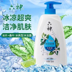 六神清凉爽肤沐浴露冰片薄荷冰凉超爽家用家庭装大容量男女沐浴液