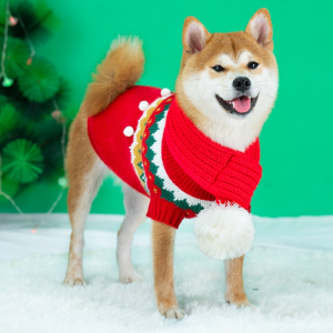 狗狗衣服秋冬米妮保暖圣诞毛衣柴犬法斗泰迪柯基中小型犬宠物冬装棉衣