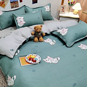 网红水洗棉被子四件套床上用品被套床单人学生宿舍ins被单三件套