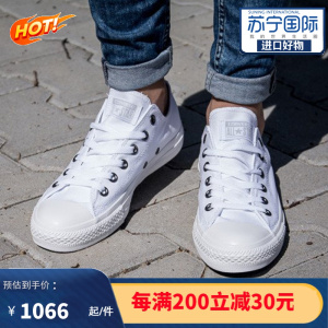 CONVERSE 匡威 男女同款 CONVERSE ALL STAR系列 经典低帮黑色帆布鞋板鞋休闲鞋 M9166