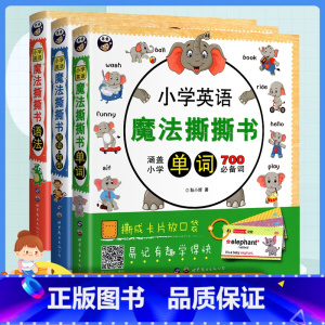 [全3册]小学英语单词+语法+短语 小学通用 [正版]小学英语魔法撕撕书单词700短语句型语法一二三四五六年级小学生英语