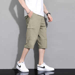 渔人船长夏季男士工装七分裤纯棉休闲运动裤轻薄透气运动七分裤