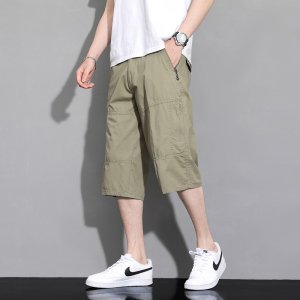 渔人船长夏季男士纯棉七分裤轻薄透气休闲运动七分裤中裤