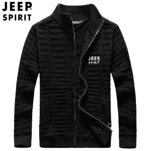 JEEP SPIRIT吉普男装纯棉开衫外套中青年春秋休闲百搭针织衫毛衣