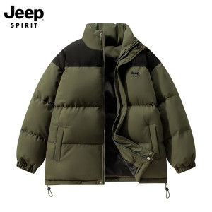 JEEP SPIRIT棉服男士新款冬季加厚宽松面包服女立领棉衣潮牌情侣冬装