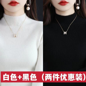 新款秋冬半高领打底衫毛衣女长袖针织衫洋气上衣