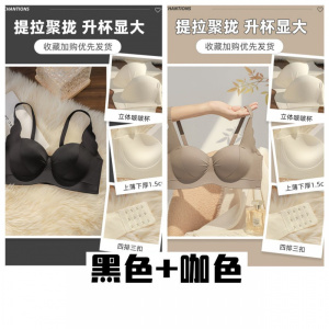 内衣女小胸聚拢调整型无钢圈收副乳防下垂上托文胸罩