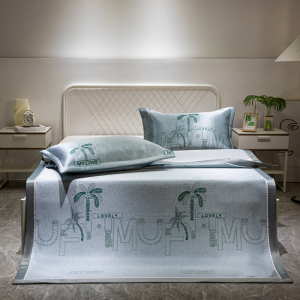 伊伊爱 时尚冰弹丝肌理纹系列提花凉席3件套