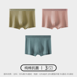 花花公子纯棉男士内裤夏季薄款平角裤衩透气大码男生潮四角短裤头