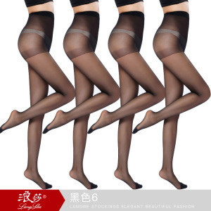 浪莎丝袜女薄款防勾丝春秋夏季性感黑丝超肉色连裤袜裸感光腿神器