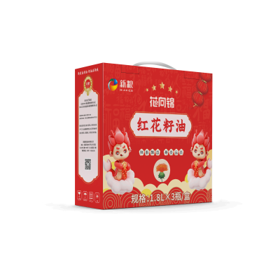花向锦红花籽油礼盒1.8L*3