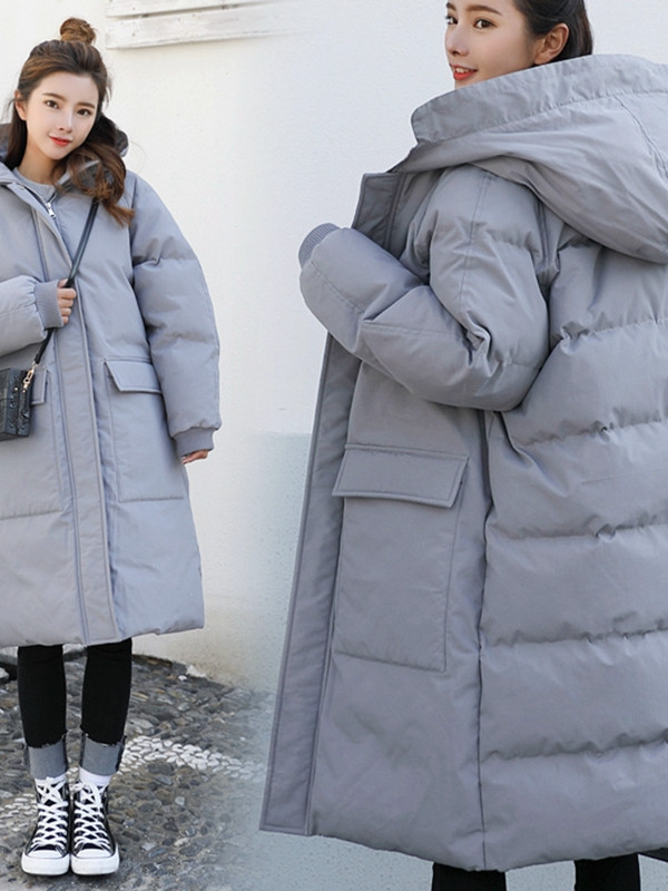 17秋冬模特实拍长款宽松大口袋3色棉衣8421-8878-p155