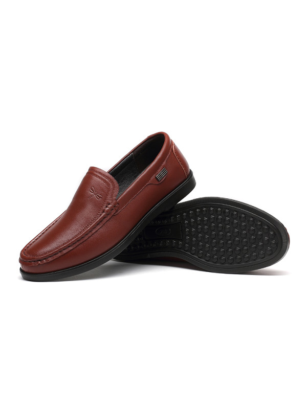 红蜻蜓男鞋春秋季新款透气商务休闲皮鞋男真皮软皮软底懒人休闲鞋