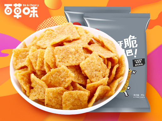 百草味烧烤味小米锅巴80gx3袋